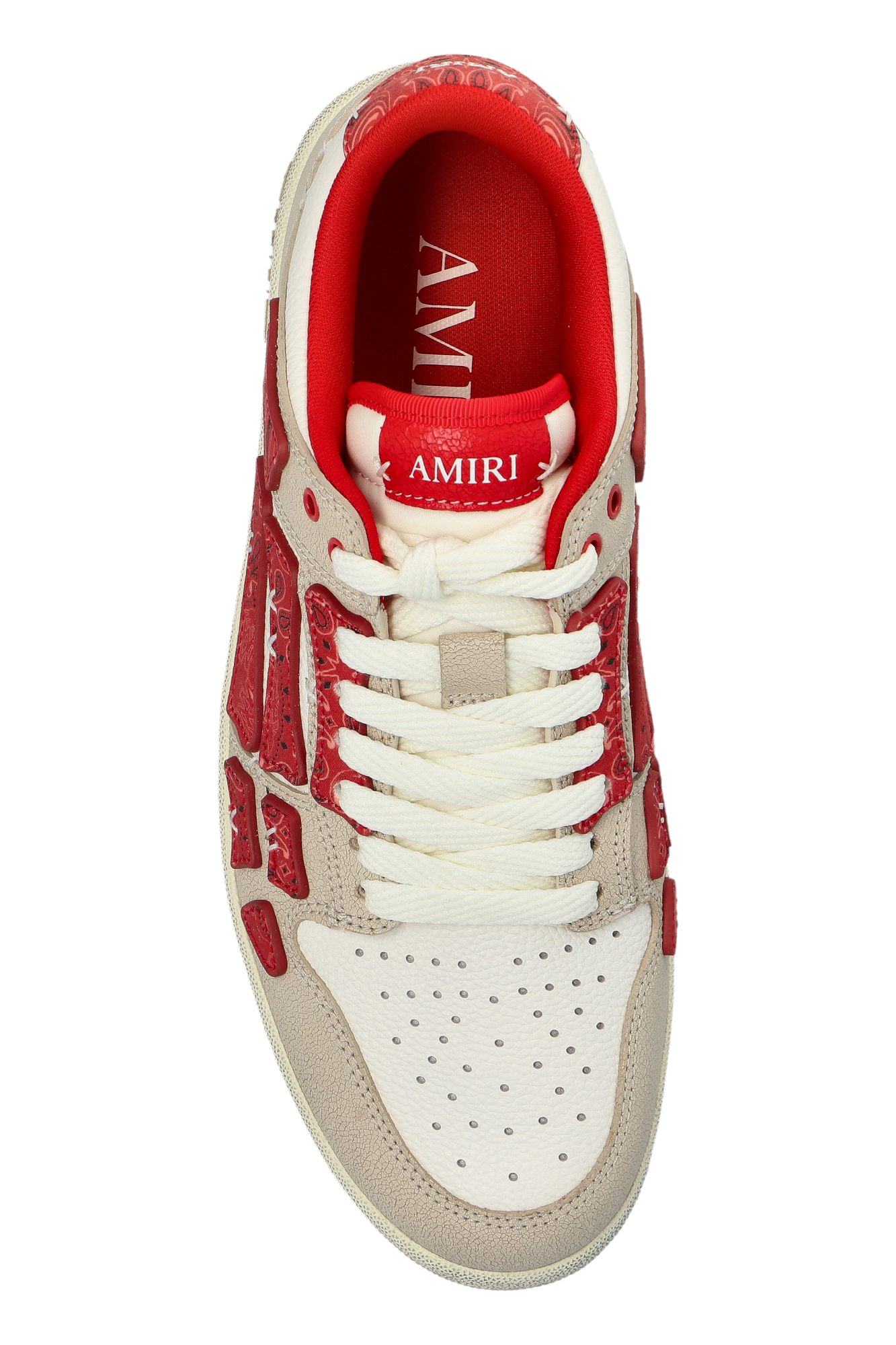 AMIRI バンダナ デニム スケル ロートップ スニーカー レッド Red Bandana Skel Top Low sports shoes Amiri - Vitkac AS